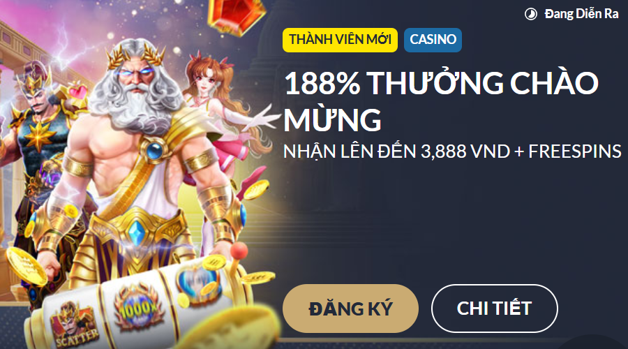 188% Thưởng Chào Mừng Dành Cho Người Chơi Slots